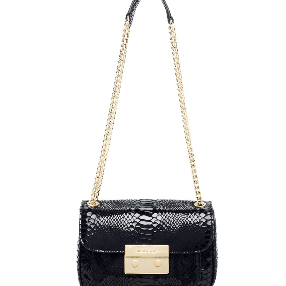 Michael Kors Black Snake Print Crossbody Bag